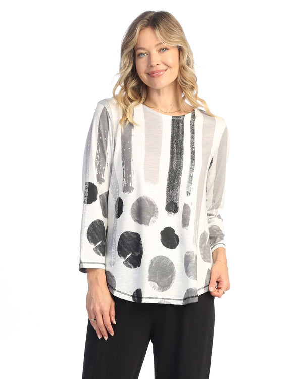 Jess & Jane "Sandra" Sublimation Top With Round Hem - PS3-1911