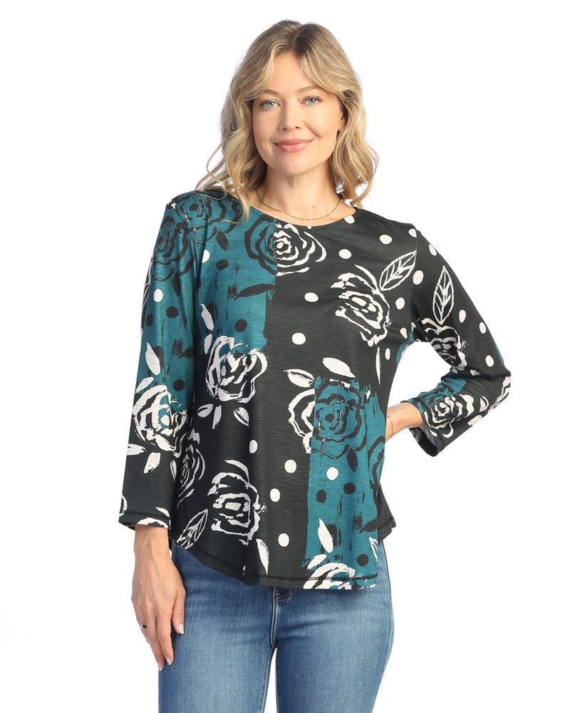 Jess & Jane "Rosette" Sublimation Top With Round Hem - PS3-1964