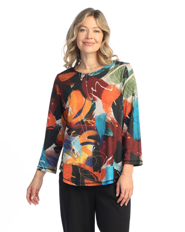 Jess & Jane "Ballad" Sublimation Top With Round Hem - PS3-1972