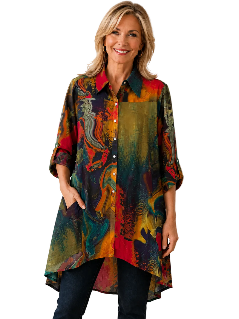 Vital Inspired Swing Dress in Multi - PS1078-VI