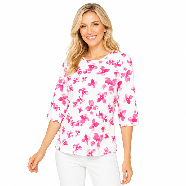 Soft Watercolor Floral Tee  - 74515