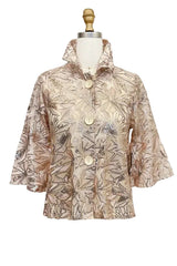 Shimmer Textured Lace & Sequin Jacket in Soft Rose Gold - 2480-RG