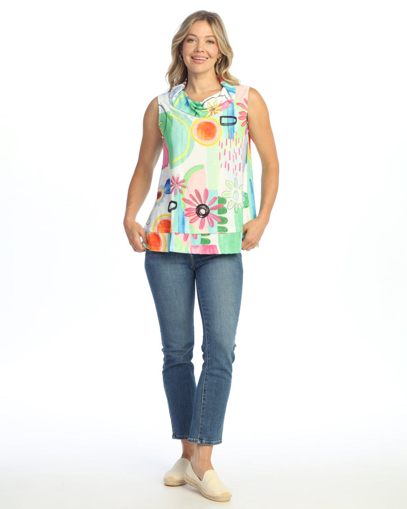 "Sunny" Quill Texture Sleeveless Top - QT1-1890