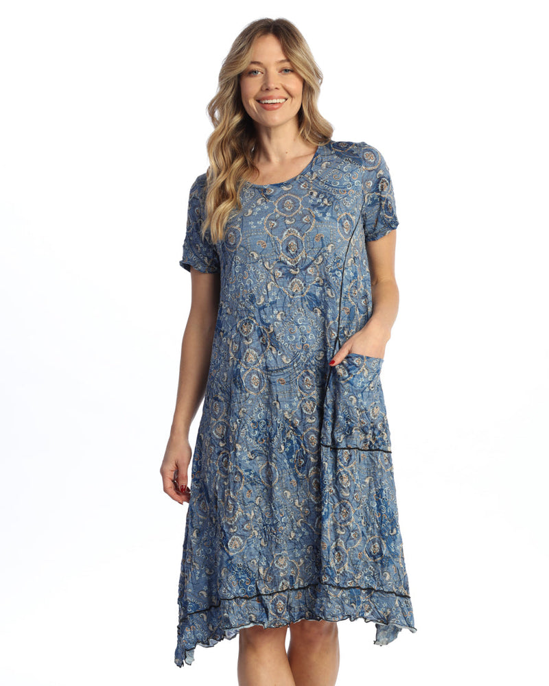 "Dakota" Crushed Short Sleeve Travel Dress - RC9-1678