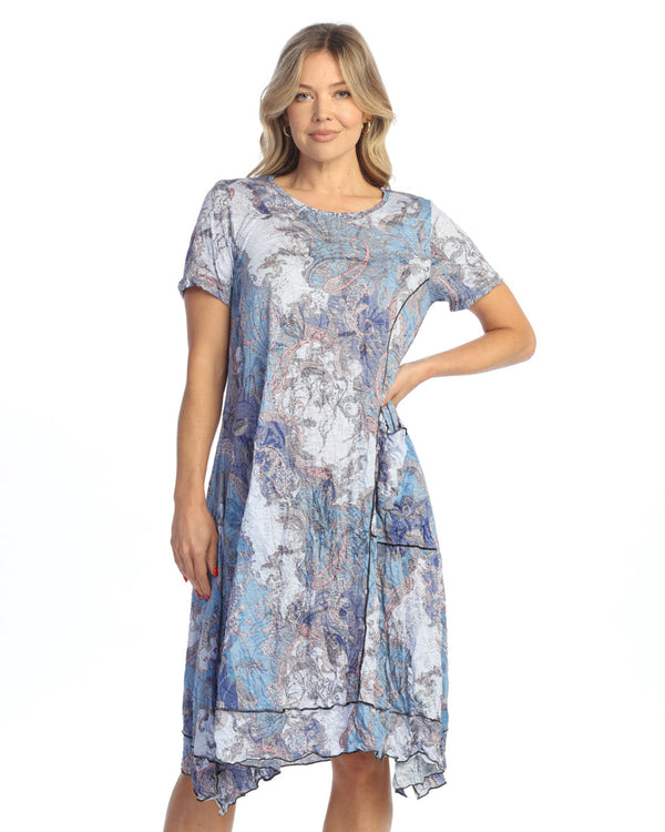 "Morocco" Crushed Short Sleeve Travel Dress - RC9-1681