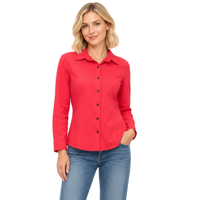 Soft Cotton Jacquard Knit Button-Front Shirt - SC205