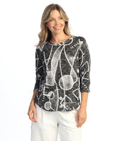 Crushed 3/4 Sleeve Top - SC4