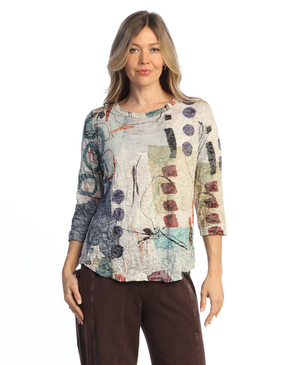 Crushed 3/4 Sleeve Top - SC4