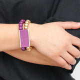 Purple Bar and Bead Bracelet