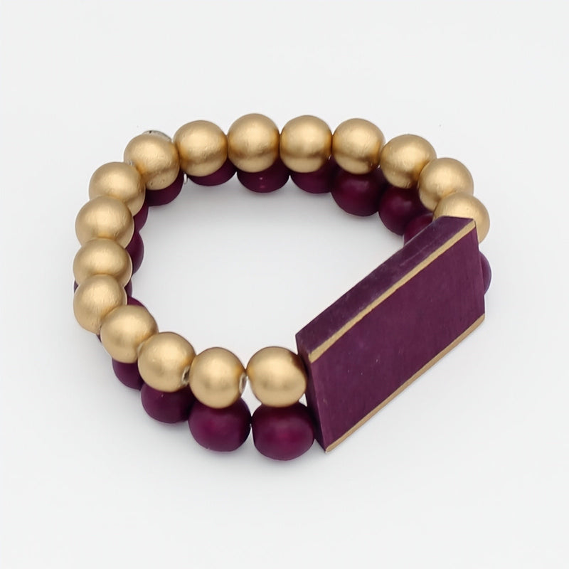 Purple Bar and Bead Bracelet