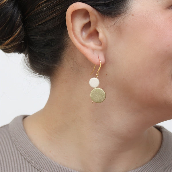 Gold Georgie Two Bead Drop Earrings