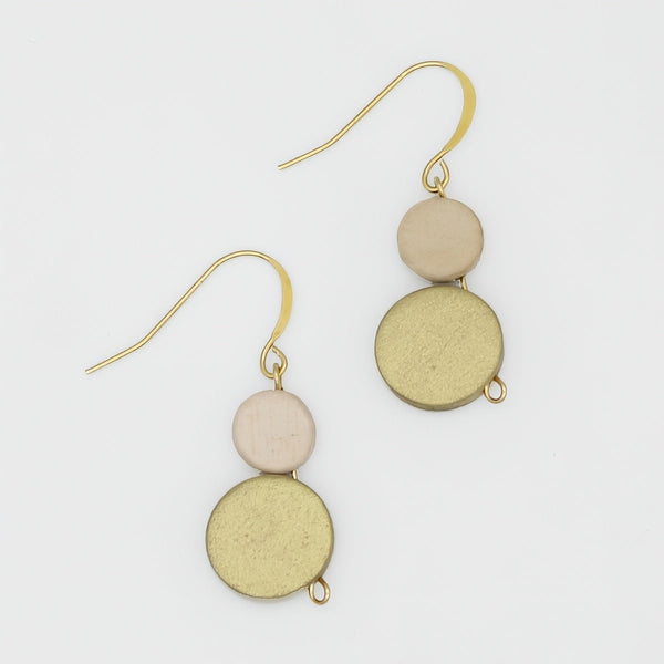 Gold Georgie Two Bead Drop Earrings