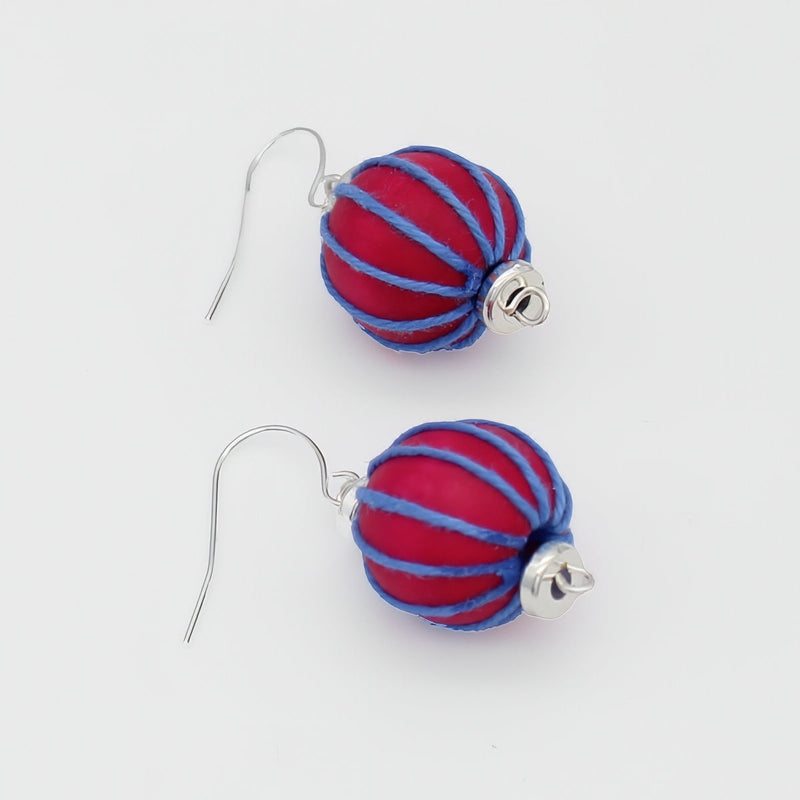 Pink Thread Wrapped Earring