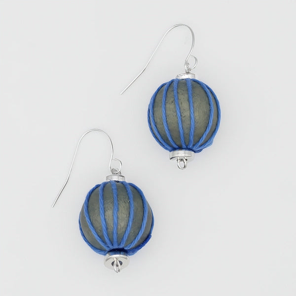 Gray Thread Wrapped Earring