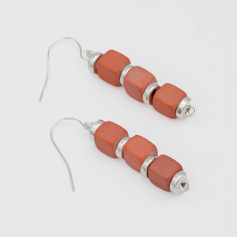 Peach Zuba Cube Earring
