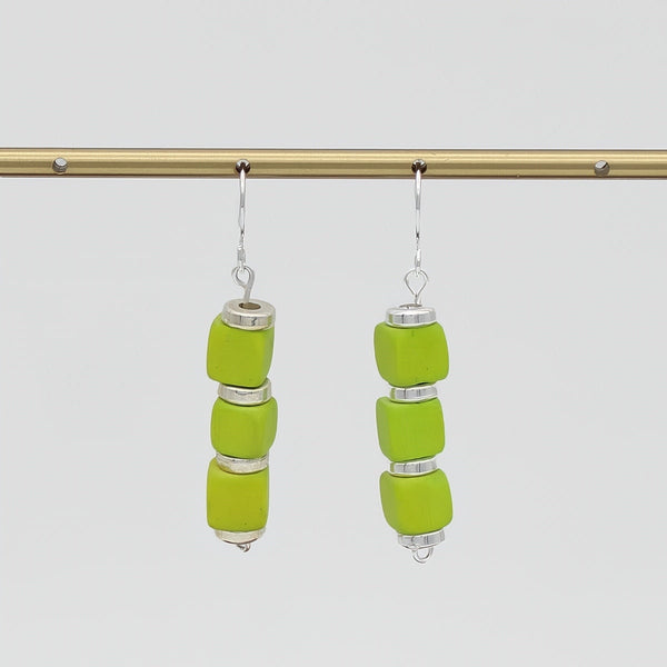 Lime Zuba Cube Earring