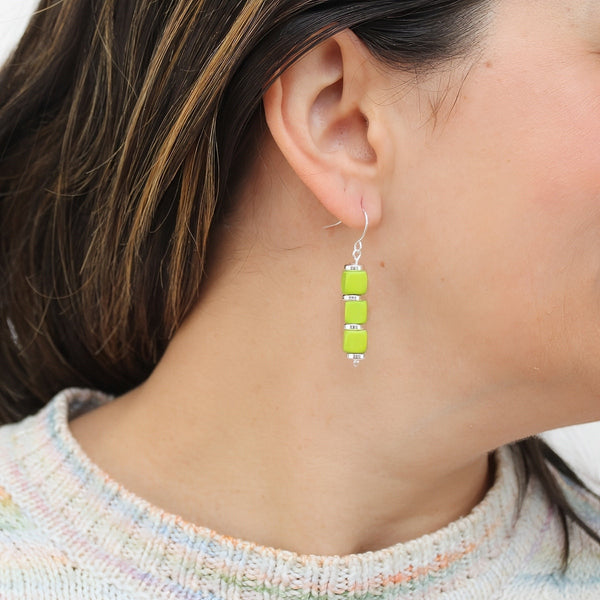 Lime Zuba Cube Earring