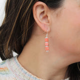 Peach Zuba Cube Earring