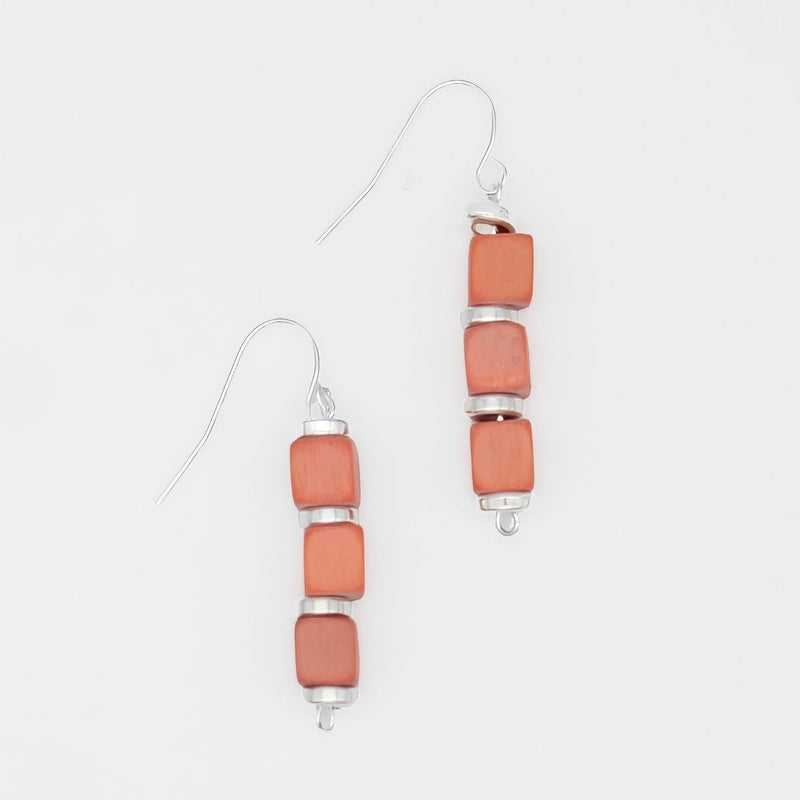 Peach Zuba Cube Earring