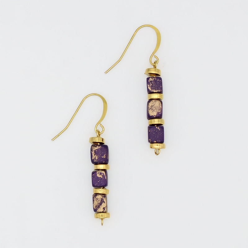 Purple Inspire Bead Earring