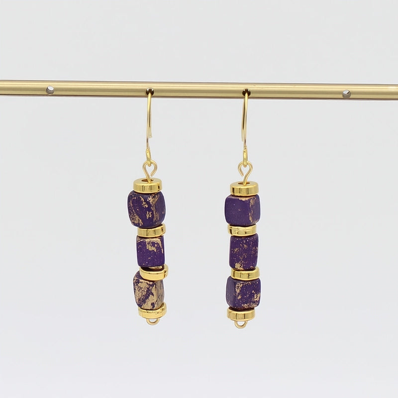 Purple Inspire Bead Earring