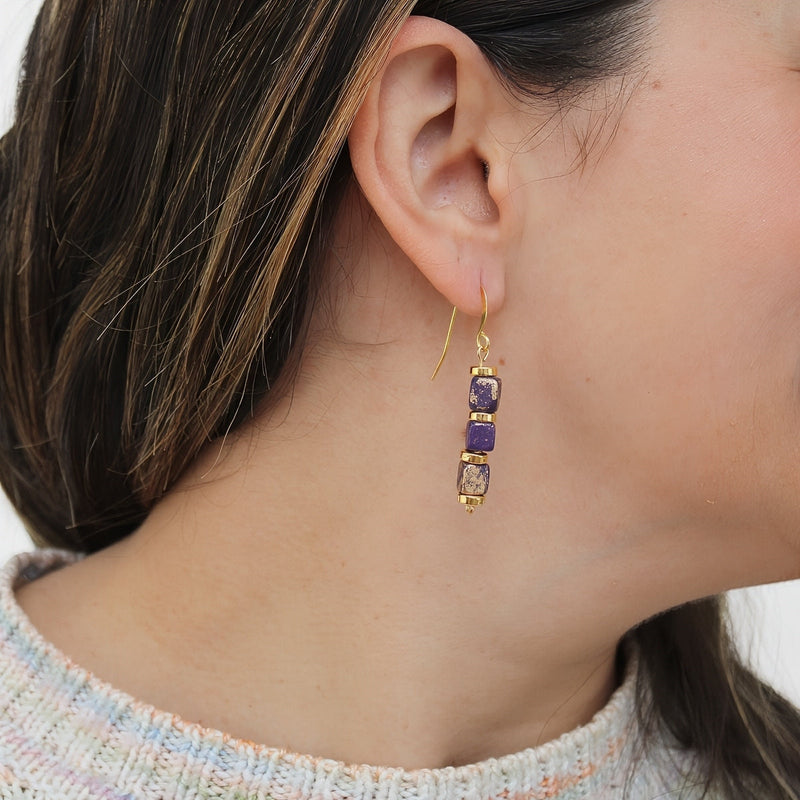 Purple Inspire Bead Earring