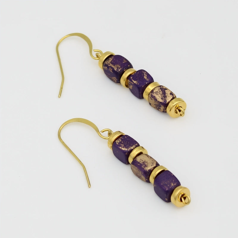 Purple Inspire Bead Earring