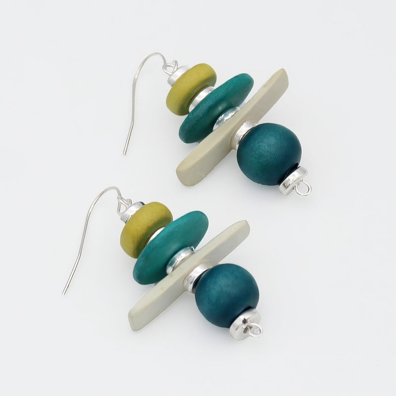 Turquoise and Yellow Radiance Earrings