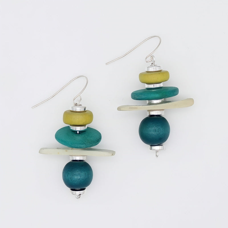 Turquoise and Yellow Radiance Earrings