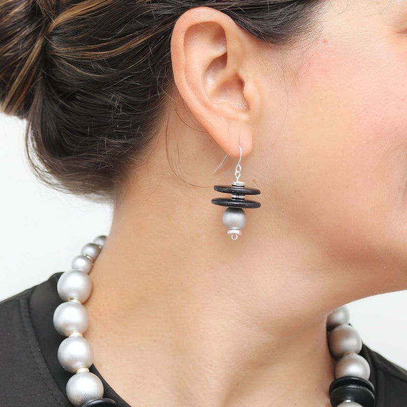 Black and Silver Amaris Earrings