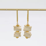 Ivory Stacked Drop Earrings