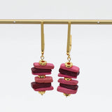 Pink Stacked Drop Earrings