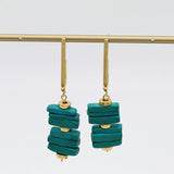 Teal Stacked Drop Earrings