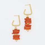 Orange Stacked Drop Earrings