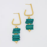 Teal Stacked Drop Earrings