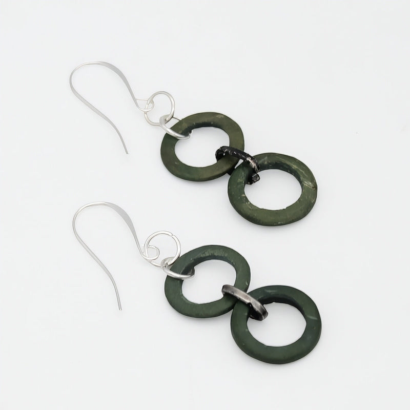 Olive Double Link Drop Earrings