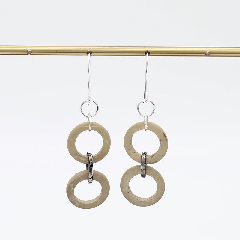 Taupe Double Link Drop Earrings