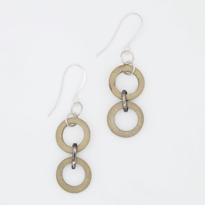 Taupe Double Link Drop Earrings