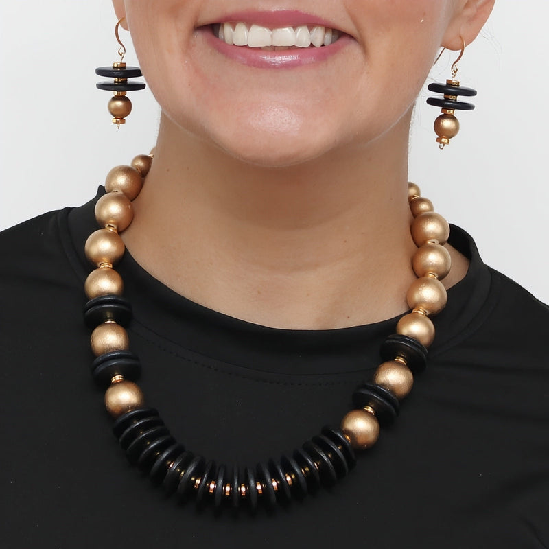 Black and Gold Amaris Necklace