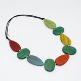 Multi Color Mirelle Wood Statement Necklace