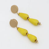 Yellow Driftwood Teardrop Earring