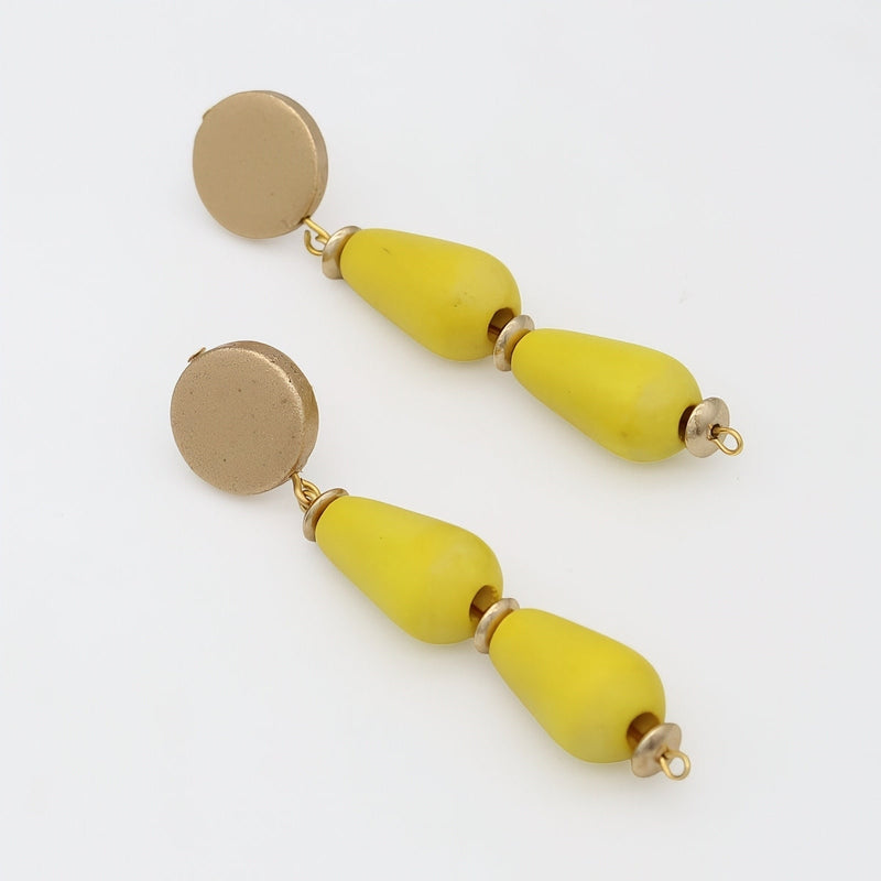 Yellow Driftwood Teardrop Earring