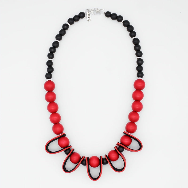 Midnight Ember Leather Statement Necklace