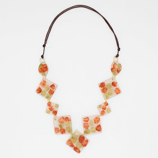 Geometric Amber Frost Necklace