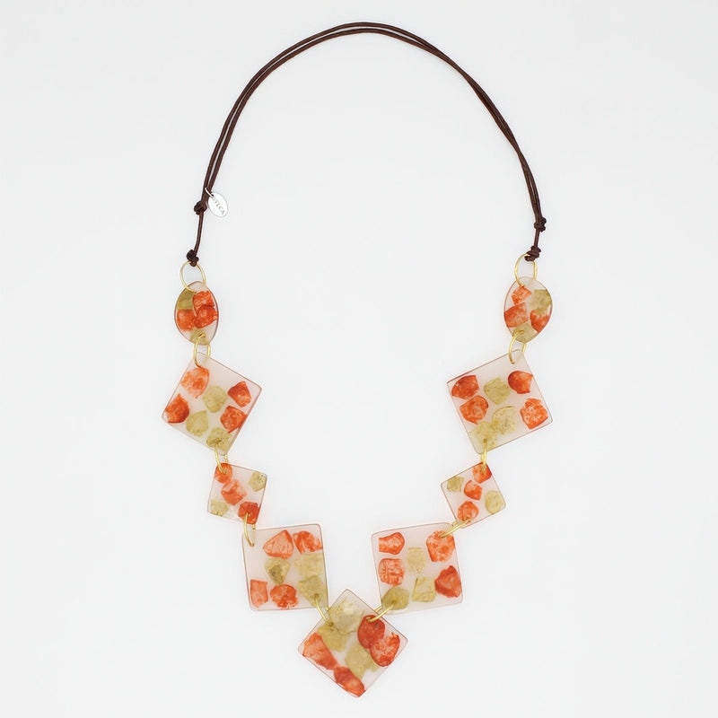 Geometric Amber Frost Necklace