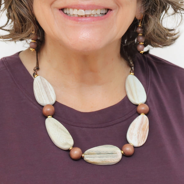 Natural Driftwood Statement Necklace