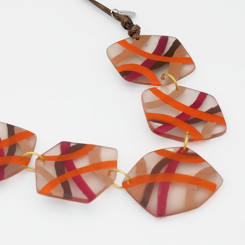 Sunset Glow Frosted Statement Necklace