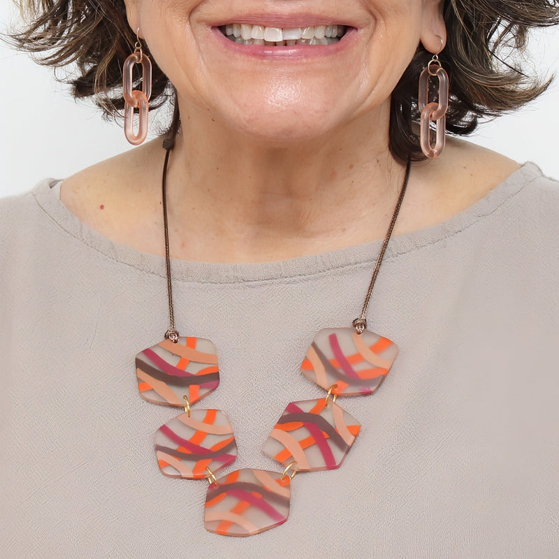 Sunset Glow Frosted Statement Necklace