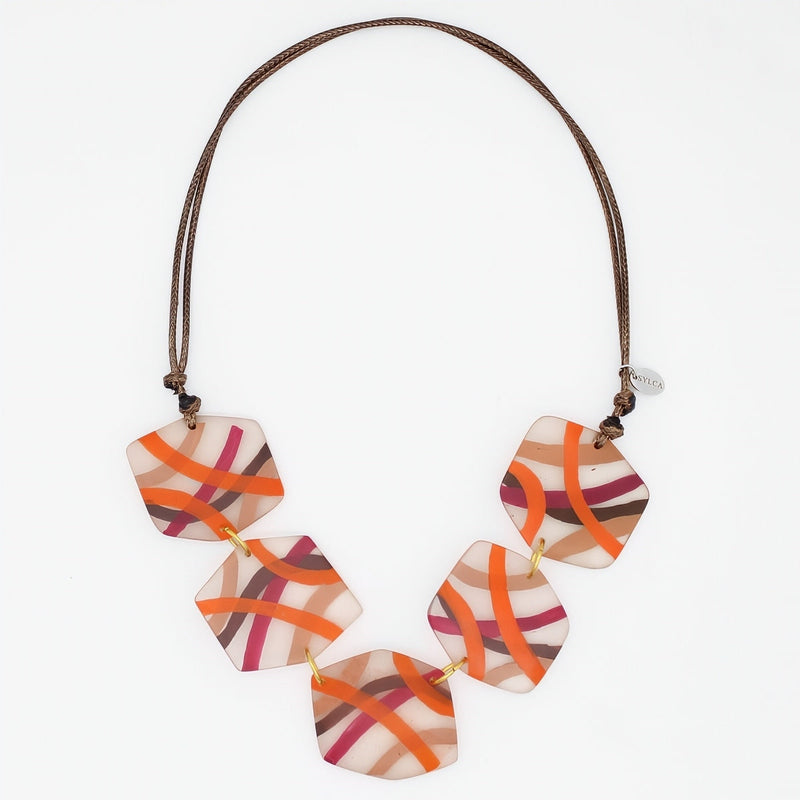 Sunset Glow Frosted Statement Necklace