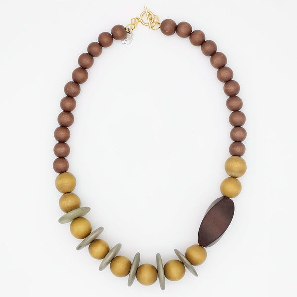 Honeygrain Wood Statement Necklace